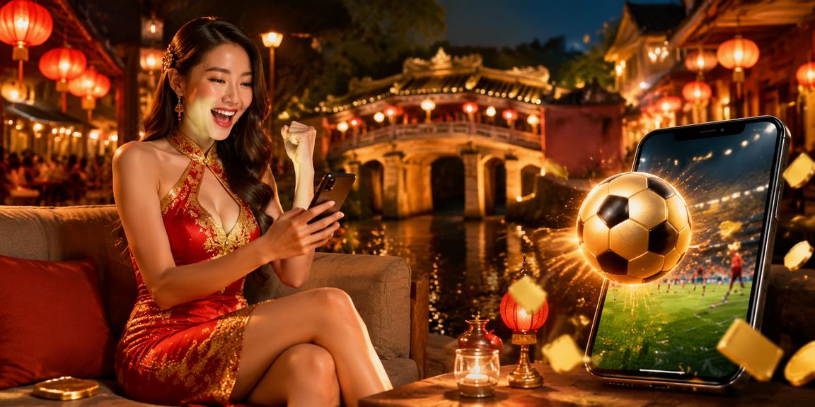 Người dùng theo dõi kết quả cá cược bóng đá tại chợ đêm Hội An
