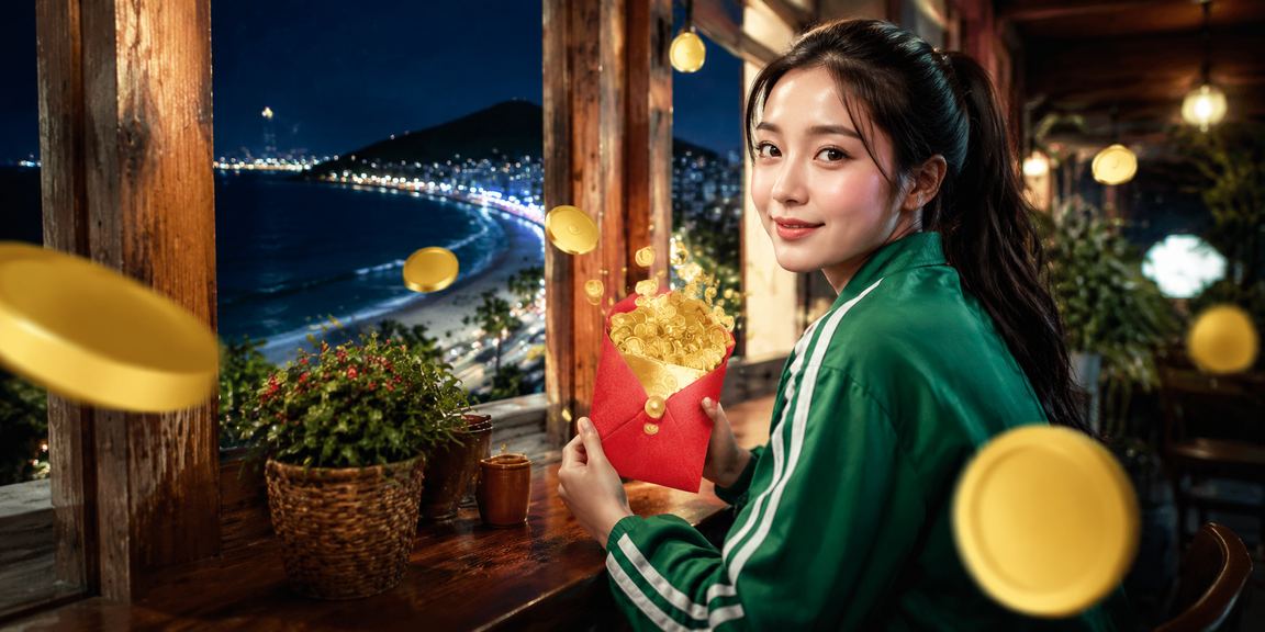 Người dùng nhận phong bì thưởng đỏ bên tách cà phê Việt Nam tại Vũng Tàu